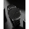 Ceas De Mână Quartz Pentru Bărbați, Negru, Cu Curea Din Oțel Inoxidabil