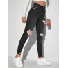 Blugi Skinny Cu Fermoar și Detalii Rupte pentru Femei