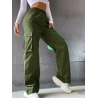 Pantaloni Dama Cargo cu Buzunare Laterale