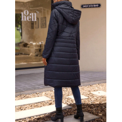 Palton Puffer cu Glugă și Închidere cu Fermoar