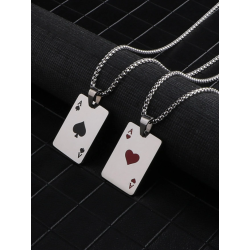 Set 2 Coliere Cu Pandantiv Carte De Poker Unisex