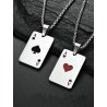 Set 2 Coliere Cu Pandantiv Carte De Poker Unisex