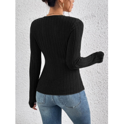 Bluza Tricotată Essnce cu Închidere cu Șireturi în Față și Dantelă - Eleganță și Rafinament
