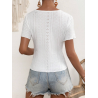 Bluză LUNE cu Broderie Eyelet și Nod în Față pentru Femei