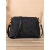 Geantă Pătrată Mică, Model Geometric, Neagră Solidă, Crossbody pentru Femei