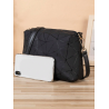 Geantă Pătrată Mică, Model Geometric, Neagră Solidă, Crossbody pentru Femei