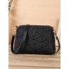 Geantă Pătrată Mică, Model Geometric, Neagră Solidă, Crossbody pentru Femei
